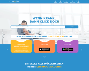 Screenshot der ClickDoc Webseite